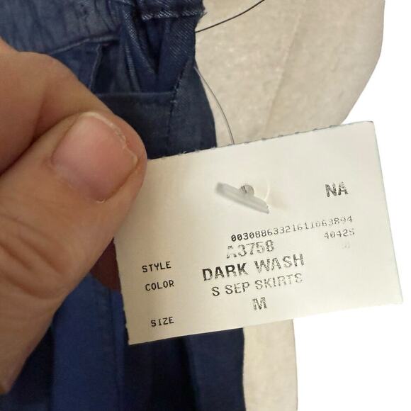 Deja Bleu Premium Denim Maxi Skirt Tiered Belted Prairie Western Boho M Peasant - Picture 3 of 9